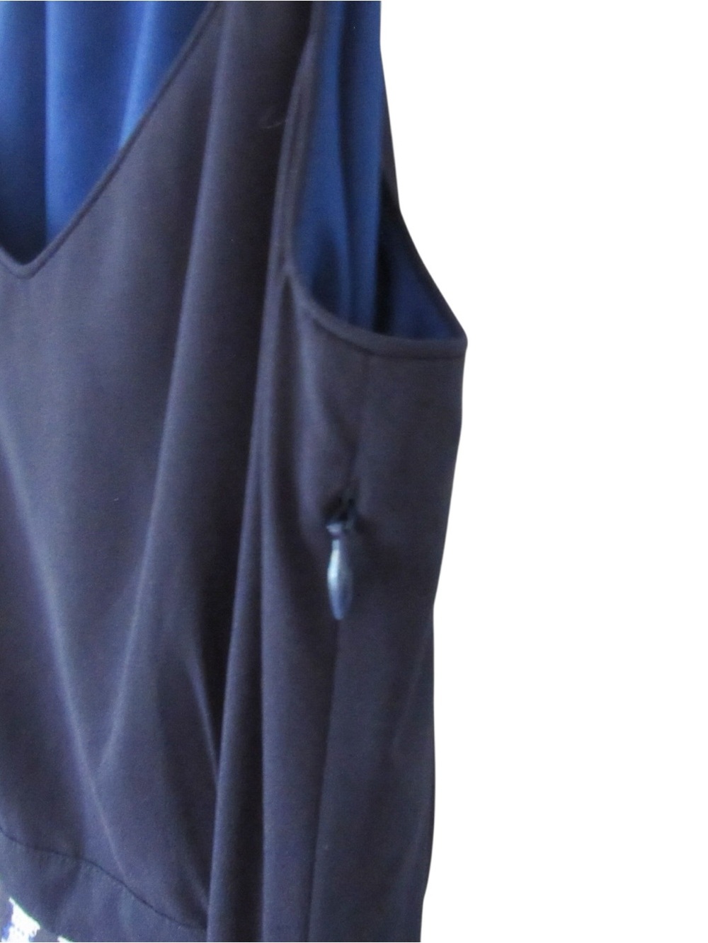 J Crew Factory Navy Blue White Maxi Dress 0 Tribal Print Sleeveless Halter Lined - Picture 8 of 12